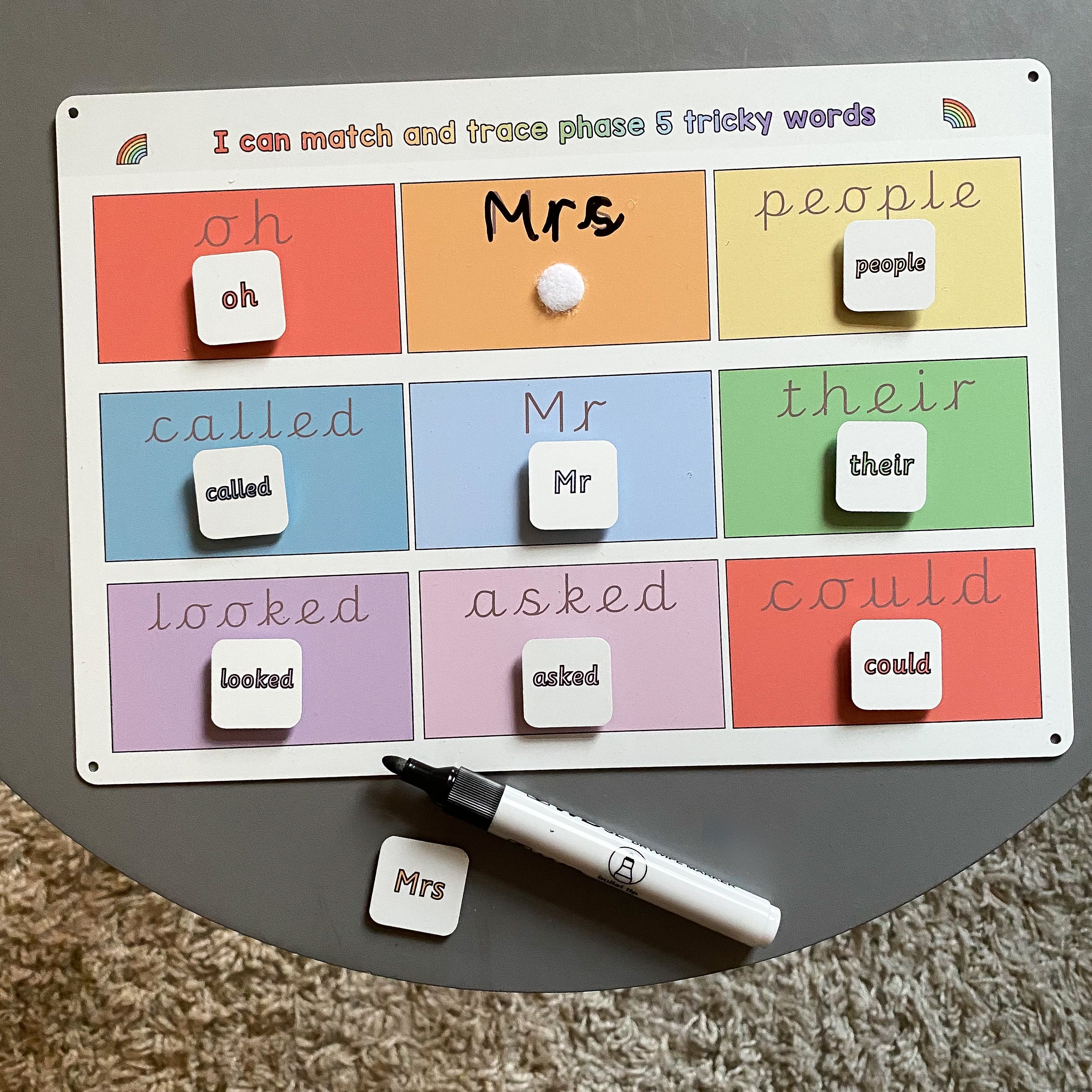 Phase 5 Tricky Words Matching Mat – Craftly Ltd