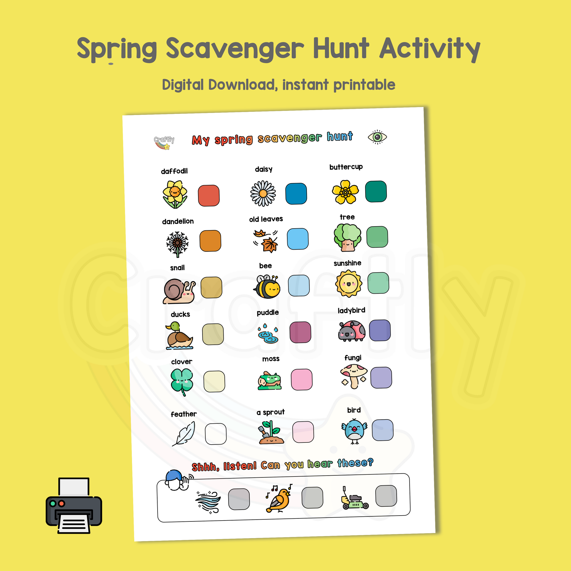 PRINTABLE Spring Scavenger Hunt Activity – Craftly Ltd